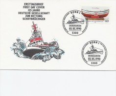 125 Jahre - Deutsche Gesellschaft Zur Rettung Schiffbrüchiger.   Fdc.   Germany  S-1861 - Maritime