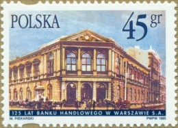 POLAND 1995 150TH ANNIV OF BANK HANDLOWY TRADE COMMERCE COMMERCIAL NHM Mi3346 Scott 3247 Fi 3398 Banque - Unused Stamps