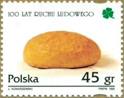 POLAND 1995 100 YEARS POLISH PEOPLE´S MOVEMENT POLITICAL PARTY NHM Communism Socialism Socialists Bread Farming Farmers - Unused Stamps
