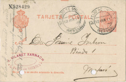 11372. Entero Postal SAN FELIU De GUIXOLS (gerona) 1911. Comercial Viaret - 1850-1931