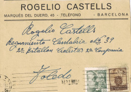 11375. Carta BARCELONA 1944. Recargo Ayuntamiento - Barcellona