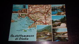 C-24402 CASTELLAMARE DI STABIA VARIE VEDUTE FUNIVIA PORTO BARCHE TERME CARTINA GEOGRAFICA MAPPE - Castellammare Di Stabia