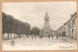 C.P.A Précurseur - VERON (Yonne). -- Sur La Place De L'Eglise. - - Veron