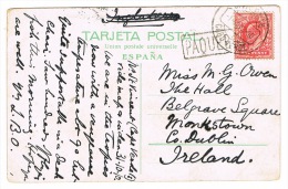RB 1002 - 1910 Postcard - Camel Train Las Palmas Gran Canaria Spain - Cape Verde Paquebot On GB Stamp To Ireland - Cape Verde