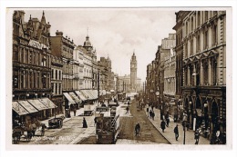 RB 1011 - Early Glossy Postcard - Tram On Belfast High Street - Ireland - Antrim