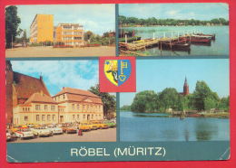 159077 / Röbel (Müritz) - CAR , R. SORGE OBERSCHULE , BLICK ZUR PROMENADE , RATHAUS , AM HAFEN - Germany Deutschland - Roebel