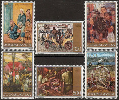 YUGOSLAVIA 1975 Republic Day Art Paintings Set MNH - Unused Stamps
