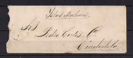 1872,  SOBRE CIRCULADO A CIUDADELA EN MENORCA, ANTILLAS ED. 22, MATASELLOS PARRILLA, LLEGADA - Lettres & Documents