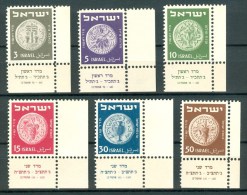 Israel - 1950, Michel/Philex No. : 22-27, - MLH - Full Tab - See Scan - Nuevos (sin Tab)