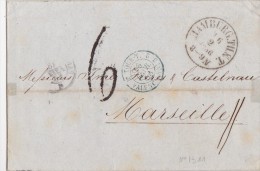 TOUR ET TAXIS  LETTRE SANS CORRESPONDANCE 1856 - Briefe U. Dokumente