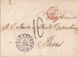 TOUR ET TAXIS  LETTRE AVEC CORRESPONDANCE 1856 - Lettres & Documents