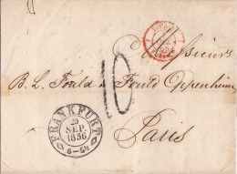 TOUR ET TAXIS  LETTRE AVEC CORRESPONDANCE 1856 - Covers & Documents