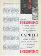 1967 - Lozione Per Capelli KAMINOMOTO - 1 Pagina Pubblicità Cm. 13 X 18 - Zeitschriften