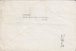 France HOTEL De La CROIX Du GUERRE, ANGERS Marne & Loire 192? Cover Lettre To Denmark (2 Scans) - 1922-26 Pasteur