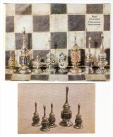 Chess Schach Echecs Ajedrez Russia 1972 Complete 16 Postcards " Steel Chessman " With Folder (see Separate Scans) - Echecs