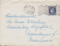 France PARIS Rue Cler 1938 Cover Lettre To Denmark 1.75 Fr. Ceres Iris Timbre (Seul) - 1939-44 Iris