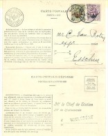 Service 8 + 11 Wielsbeke 1932  10 Ct + 40 Ct  Verso Naamstempel WIELSBEKE - Andere & Zonder Classificatie