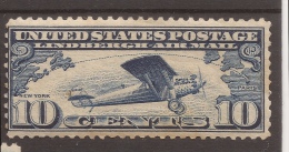 EEUU 1927 LINDBERGH AIRMAIL  Scott C10* 10 Cent MH - 1b. 1918-1940 Neufs