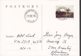 Norway Postal Stationery Ganzsache Entier Deluxe Cancel LINDEBERG GÅRD 1978 To BRØNSHØJ Denmark - Entiers Postaux