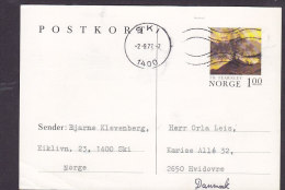 Norway Postal Stationery Ganzsache Entier 1.00 Kr. Th. Fearnley SKI 1978 To HVIDOVRE Denmark - Postal Stationery