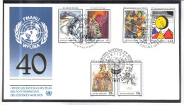 FCD687  FDC UNO WIEN 1986  MICHL 55 UNO GENF 137 UNO NEW YORK  490 - FDC