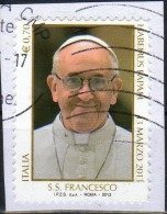 2013 Papa Francesco Adesivo Su Frammento - 2011-20: Oblitérés