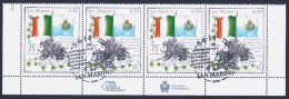 2014 SAN MARINO "EMISSIONE CONGIUNTA ITALIA - SAN MARINO 75 ANN. VICINATO" STRISCIA INFERIORE ANNULLO PRIMO GIORNO - Used Stamps