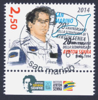 2014 SAN MARINO "20° ANNIVERSARIO SCOMPARSA AYRTON SENNA" SINGOLO ANNULLO PRIMO GIORNO - Used Stamps