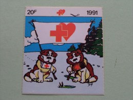1991 Rode Kruis ( Zie Foto Voor Details ) Zelfklever Sticker Autocollant ! - Publicités