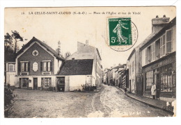 CPA (78) LA CELLE SAINT CLOUD.Place De L'Eglise Et Rue De Vindé - La Celle Saint Cloud
