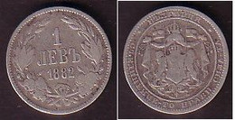 BULGARIA / BULGARIE - 1882 - King Ferdinand - 1Lv Silver VF - Bulgaria