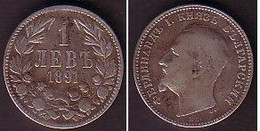 BULGARIA / BULGERIE - 1891 - King Ferdinand - 1Lv Silver VF - Bulgarien