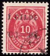 1902. I GILDI. 10 Aur Red. Perf. 12 3/4. Black Overprint. Variety On AFA 8x. (Michel: 28B) - JF156332 - Ongebruikt