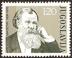 YUGOSLAVIA 1976 150th Birth Anniversary Of Svetozar Miletic (politician) MNH - Ungebraucht