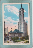 NEW  YORK  CITY  -  WOOLWORTH  BUILDING  AND  POST  OFFICE    -  ( Défaut Bas Droit ) - Autres Monuments, édifices