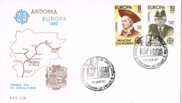 11399. Carta F.D.C. ANDORRA Española 1980. Mapa Y Tema Europa - Lettres & Documents