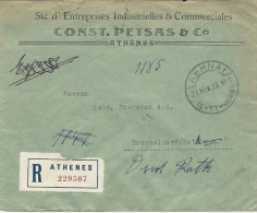 LETTRE RECOMMANDEE DE 1923 POUR L'ALLEMAGNE AVEC 14 TIMBRES - Lettres & Documents