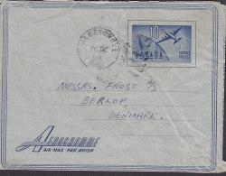 Canada Postal Stationery Ganzsache Entier Airmail Par Avion Aerogramme ALDERGROVE (B.C.) 1959 To BØRKOP Denmark - 1953-.... Regering Van Elizabeth II