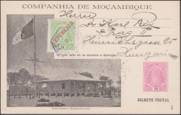 Compagnie Du Mozambique 1913. Entier Postal Illustré.Maison Surélevée (pilotis), Drapeau, éléphants. Neves Ferreira - Enveloppes