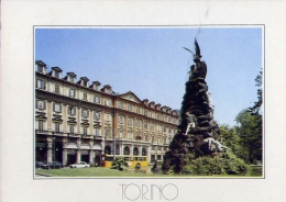 Torino - Pizza Statua E Monumento Ai Caduti Del Frejus - Formato Grande Viaggiata - Places & Squares