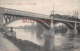 78 - CHATOU - La Seine Et Les Deux Ponts - Train Sur Le Pont -  écrite 1904  -   2 Scans - Chatou