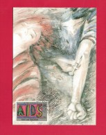 Vereinigte Nationen 1990 , Fight AIDS Worldwide - Maxi Card -First Day  Mar. 16.1990 - Maximum Cards