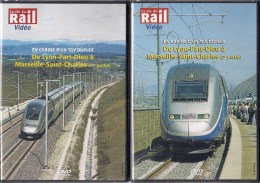 TRAINS FRANCE : EN CABINE TGV DUPLEX LYON-PART-DIEU à MARSEILLE SAINT-CHARLES LOT DE 2 DVD La Vie Du Rail - Documentaires