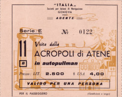 TRANSATLANTICO  " RAFFAELLO "  1965  /   Ticket - Biglietto Escursione - Europa