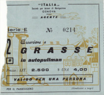 TRANSATLANTICO  " RAFFAELLO "  1965  /   Ticket - Biglietto Escursione - Europe