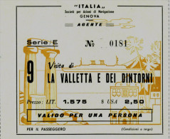 TRANSATLANTICO  " RAFFAELLO "  1965  /   Ticket - Biglietto Escursione - Europa