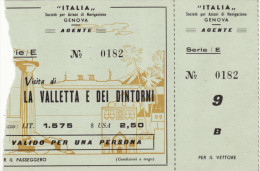 TRANSATLANTICO  " RAFFAELLO "  1965  /   Ticket - Biglietto Escursione - Europa