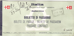 TRANSATLANTICO  " RAFFAELLO "  1965  /   Ticket - Biglietto Di Passaggio Di 1^ Classe - Europe