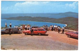ST.THOMAS - U.S. VIRGIN ISLANDS VIEW FROM LOOKOUT POINT/ OLD CARS-TAXI / WITH BARBADOS STAMPS - Isole Vergini Americane