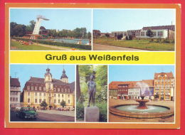 159211 / GRUSS AUS WEISSENFELS - CAR , MONUMENT , FREIBAD , WOHNGEBIETSGASTSTÄTTE " KOSMOS " - Germany Allemagne - Weissenfels